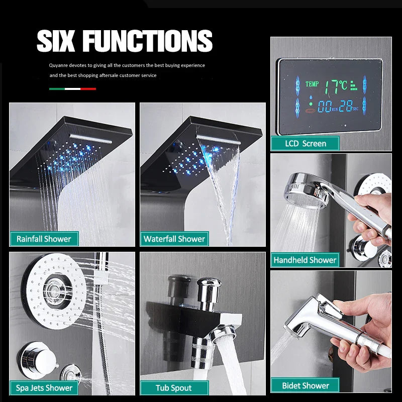 Black Nickel LED Shower Panel