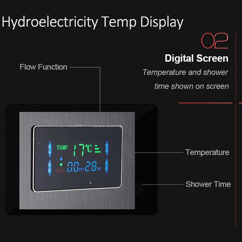 Black Nickel LED Shower Panel