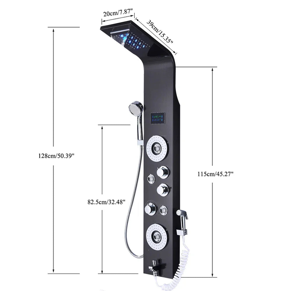 Black Nickel LED Shower Panel