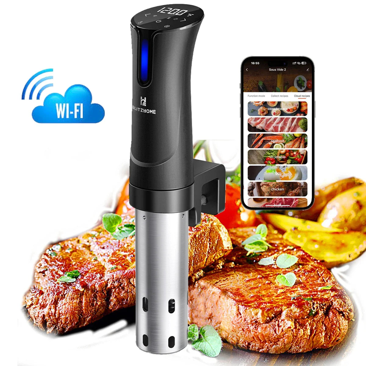 1100W Blitzhome Sous Vide Cooker